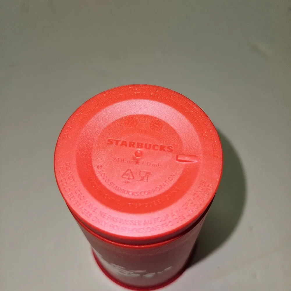 Starbucks Red Poinsettia Floral Reusable Cold Cup Tumbler 24oz 2020 Holiday